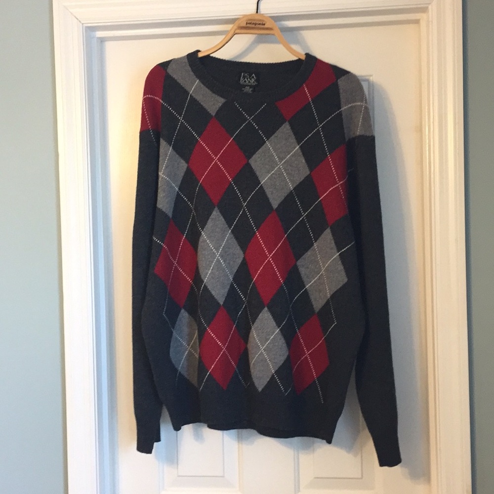 Joseph A Banks argyle sweater XXL wool/nylon